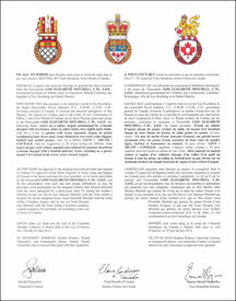 Letters patent granting heraldic emblems to Lois Elizabeth Mitchell