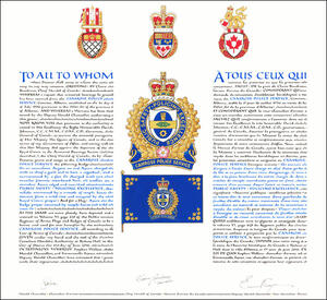 Lettres patentes concédant des emblèmes héraldiques au Camrose Police Service