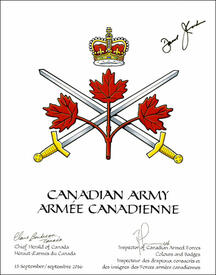 Letters patent approving the Badge of the Canadian Army
