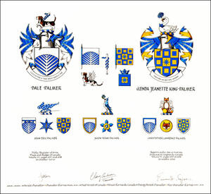 Letters patent granting heraldic emblems to Glenda Jeanette King-Palmer