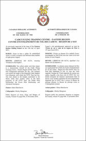 Letters patent confirming the Badge of the Cadet Flying Training Centre – Eastern Region Letters patent confirming the Badge of the Cadet Flying Training Centre – Eastern Region