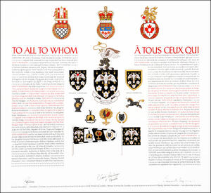 Letters patent granting heraldic emblems to Udo Hanebaum