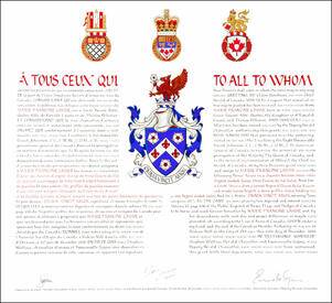 Letters patent granting heraldic emblems to Marie Francine Lavoie Letters patent granting heraldic emblems to Marie Francine Lavoie