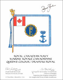 Letters patent approving the Flag of the Royal Canadian Navy Letters patent approving the Flag of the Royal Canadian Navy