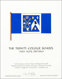 Lettres patentes concédant un drapeau à The Trinity College School