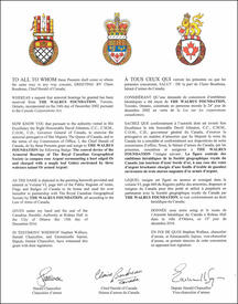 Letters patent granting heraldic emblems to The Walrus Foundation Letters patent granting heraldic emblems to The Walrus Foundation