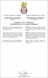 Lettres patentes confirmant les drapeaux de la Compagnie de la Baie d'Hudson