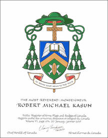 Lettres patentes concédant des emblèmes héraldiques à Robert Michael Kasun Lettres patentes concédant des emblèmes héraldiques à Robert Michael Kasun
