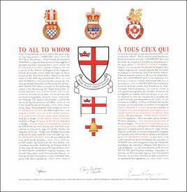 Letters patent granting heraldic emblems to the St. George's Church (Guelph)