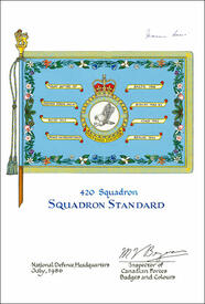 Letters patent confirming the Standard of the 420 Combat Support Squadron