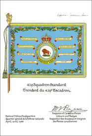 Lettres patentes confirmant l'étendard du 429e Escadron de transport Lettres patentes confirmant l'étendard du 429e Escadron de transport