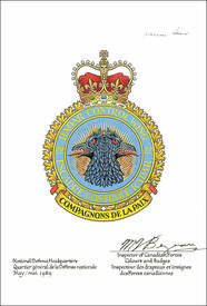 Lettres patentes confirmant l'insigne du 22e Escadron contrôle radar