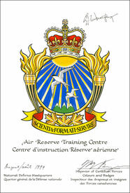 Letters patent confirming the Badge of the Canadian Forces School of Air Reserve Training