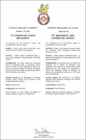 Letters patent approving the Badge of the 76 Communication Regiment Letters patent approving the Badge of the 76 Communication Regiment