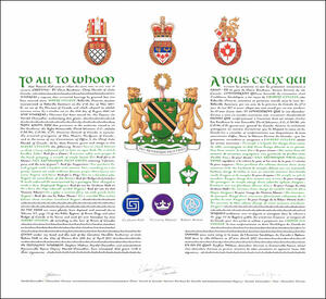 Letters patent granting heraldic emblems to Albert College