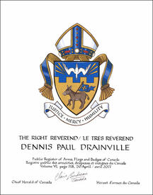 Lettres patentes concédant des emblèmes héraldiques à Dennis Paul Drainville Lettres patentes concédant des emblèmes héraldiques à Dennis Paul Drainville