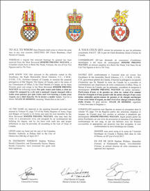 Letters patent granting heraldic emblems to Joseph Phuong Nguyen Letters patent granting heraldic emblems to Joseph Phuong Nguyen