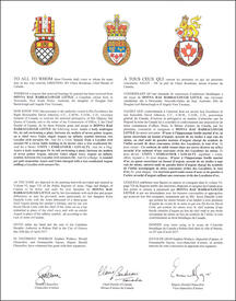 Lettres patentes concédant des emblèmes héraldiques à Donna Rae Barraclough Little