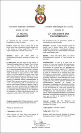Lettres patentes approuvant l’insigne du 33e Régiment des transmissions