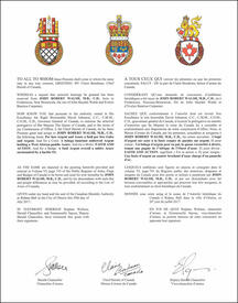 Lettres patentes concédant des emblèmes héraldiques à John Robert Walsh Lettres patentes concédant des emblèmes héraldiques à John Robert Walsh