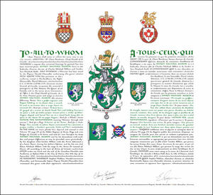 Letters patent granting heraldic emblems to Jeffrey Michael Allbon