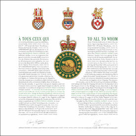 Letters patent granting heraldic emblems to the Parks Canada Agency