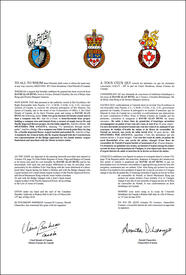 Lettres patentes concédant des emblèmes héraldiques à David Alan Byng