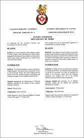 Letters patent approving the heraldic emblems of a Flight Engineer of the Canadian Armed Forces Letters patent approving the heraldic emblems of a Flight Engineer of the Canadian Armed Forces