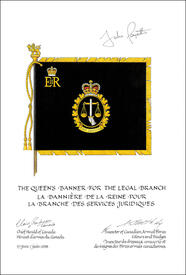 Lettres patentes approuvant les emblèmes héraldiques de la Branche des services juridiques Lettres patentes approuvant les emblèmes héraldiques de la Branche des services juridiques