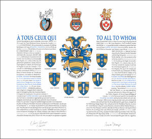 Letters patent granting heraldic emblems to Eugène Meunier