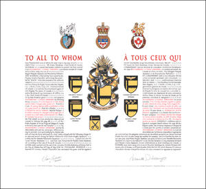 Lettres patentes concédant des emblèmes héraldiques à Alessandro Cosimo Spassiani Lettres patentes concédant des emblèmes héraldiques à Alessandro Cosimo Spassiani