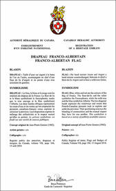 Letters patent registering the Franco-Albertan Flag