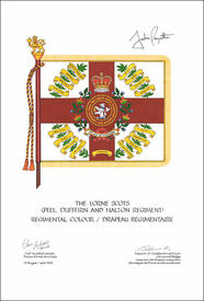 Letters patent approving the heraldic emblems of The Lorne Scots (Peel, Dufferin and Halton Regiment)