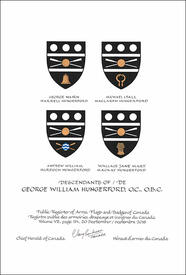 Lettres patentes concédant des emblèmes héraldiques à George William Hungerford
