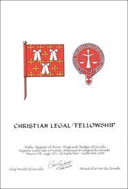Letters patent granting heraldic emblems to the Christian Legal Fellowship Letters patent granting heraldic emblems to the Christian Legal Fellowship