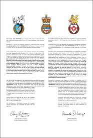 Lettres patentes concédant des emblèmes héraldiques à Richard Ian Guy Morrison