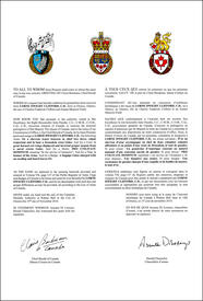 Letters patent granting heraldic emblems to Lorne Dwight Clifford