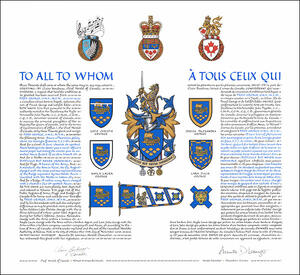 Letters patent granting heraldic emblems to Fred George