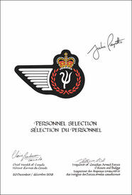 Letters patent approving the heraldic emblems of Personnel Selection of the Canadian Armed Forces Letters patent approving the heraldic emblems of Personnel Selection of the Canadian Armed Forces