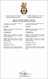 Letters patent approving the heraldic emblems of Royal Canadian Medical Service of the Canadian Armed Forces Letters patent approving the heraldic emblems of Royal Canadian Medical Service of the Canadian Armed Forces
