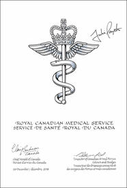 Letters patent Approving the heraldic emblems of the Royal Canadian Medical Service of the Canadian Armed Forces Letters patent Approving the heraldic emblems of the Royal Canadian Medical Service of the Canadian Armed Forces