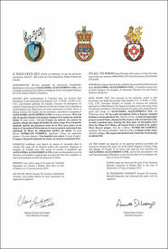 Letters patent granting heraldic emblems to Alexandra Alexandrova Fol