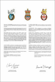 Letters patent granting heraldic emblems to Anthony Douglas Irvine Greco Ross Letters patent granting heraldic emblems to Anthony Douglas Irvine Greco Ross