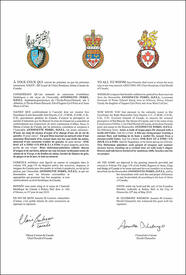 Letters patent granting heraldic emblems to Antoinette Perry Letters patent granting heraldic emblems to Antoinette Perry