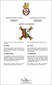 Letters patent confirming the heraldic emblems of Assunta Di Lorenzo Letters patent confirming the heraldic emblems of Assunta Di Lorenzo