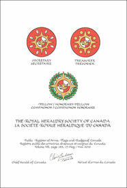 Lettres patentes concédant des emblèmes héraldiques à laa Société royale héraldique du Canada