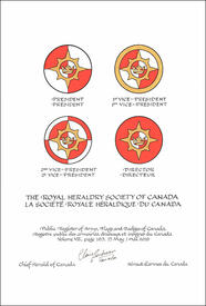 Lettres patentes concédant des emblèmes héraldiques à la Société royale héraldique du Canada