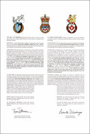 Lettres patentes concédant des emblèmes héraldiques à William Thomas Molloy