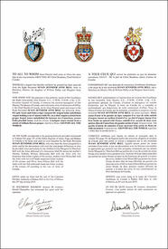 Lettres patentes concédant des emblèmes héraldiques à Susan Jennifer Anne Bell