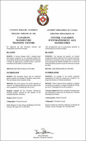 Letters patent approving the heraldic emblems of the Canadian Manoeuvre Training Centre Letters patent approving the heraldic emblems of the Canadian Manoeuvre Training Centre
